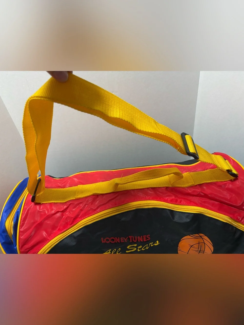 Vintage 1993 Looney Tunes All Stars Basketball Duffle Bag Black